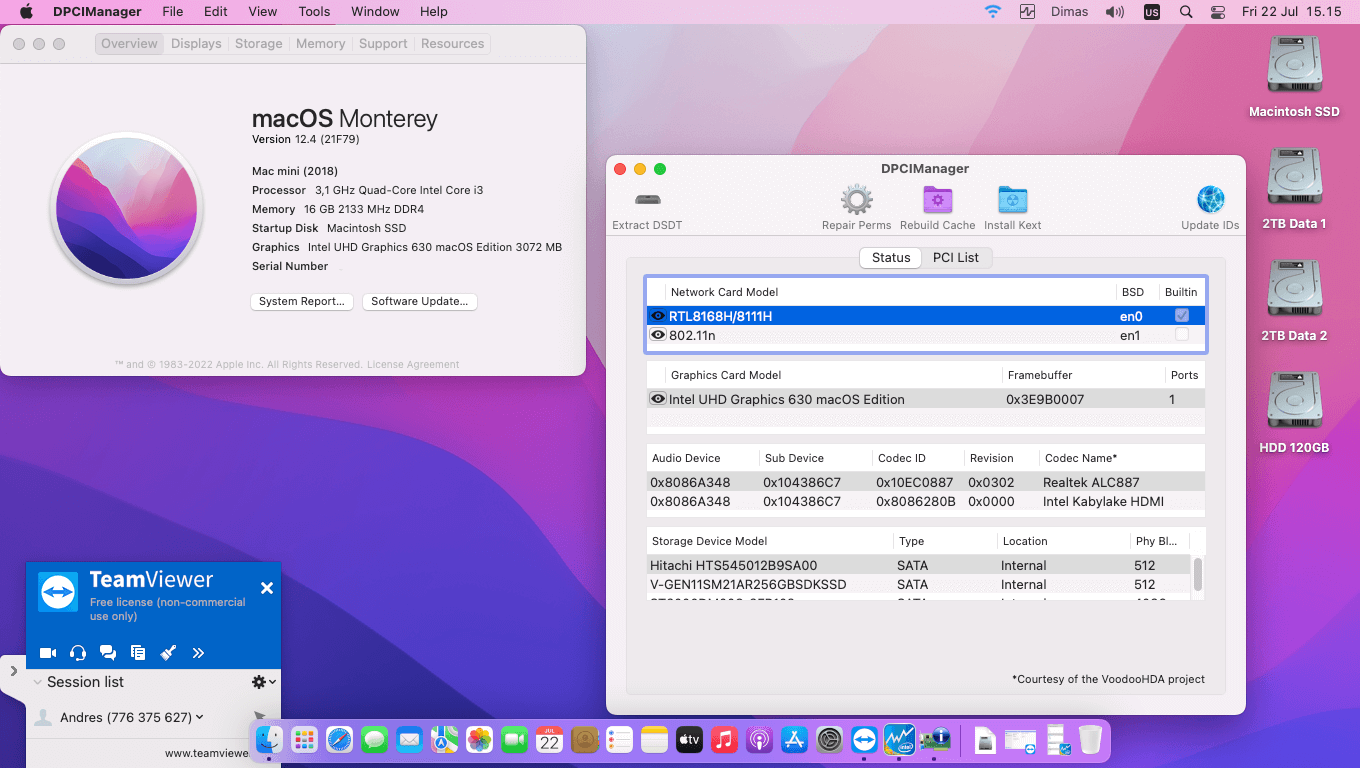 Success Hackintosh macOS Monterey 12.4 Build 21F79 in Asus Prime H310M-E + Intel Core i3 8100T